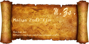 Malya Zsófia névjegykártya